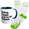 Worry Less Design Golf Gifts - Golf Gifts for Men - Golf Presents (Swing Swear Socks and Mug - Gift Set 3)