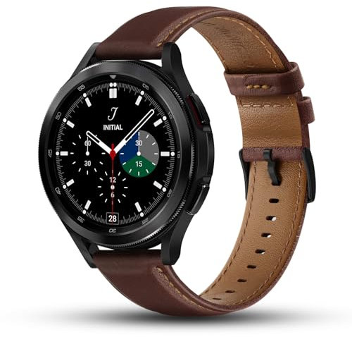 Tuocal 22mm Lederarmband Kompatibel mit Samsung Galaxy Watch 3 Armband Galaxy Watch 46mm Leder Armband, Echtes Leder Ersatzarmband für Huawei Watch GT 3 46mm / 3 Pro/GT 2, Gear S3, Kaffee Braun