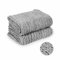 MKS. Handgestrickte Chenille Kuscheldecke 125x180 cm Wolldecke, Grob Kuscheldecke - Grobstrick Strickdecke Tagesdecke Überwurf Deko, (Grau)
