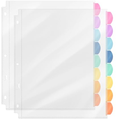 Mr. Pen- Clear Sheet Protectors with Binder Tabs, 8 Tabs, 2 Sets, Clear Binder Sheet Protectors