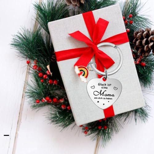 Gohytal Geschenk Für Mutter Weihnachten, Muttertagsgeschenke Schlüsselanhänger Personalisiert Geburtstagsgeschenk für Danke Mama Mutti Schlüsselanhänger für Mama von Tochter Sohn Geschenke
