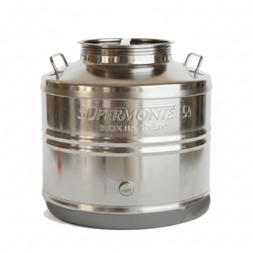 CONTENITORE FUSTO BIDONE 30L IN ACCIAIO INOX PER OLIO ED ALTRI ALIMENTI