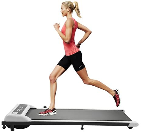 TESUGN Laufband, Untertisch-Laufband mit LED-Anzeige, 2-in-1-Walking-Pad zum Gehen und Joggen, ‎1-6 km/h Tragbares Mini Walkpad mit Fernbedienungsband für Zuhause/Büro