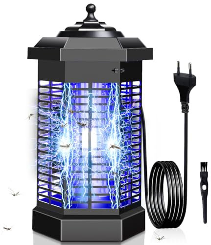 AICase Lampe Moustique Électrique 20W 4200V Moustiquaire Électrique UV, Lampe Anti-Moustique Non Toxique et Écologique pour Jardin, Intérieur et Extérieur avec Brosse de Nettoyage