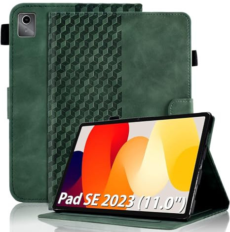 Hülle für Xiaomi Redmi Pad SE 2023 (11 Zoll) Tablet Schutzhülle Premium Ledertasche Folio Smart Case mit Auto Schlaf/Aufwach Stifthalter Kartensteckplatz für Xiaomi Redmi Pad SE, Dunkelgrün