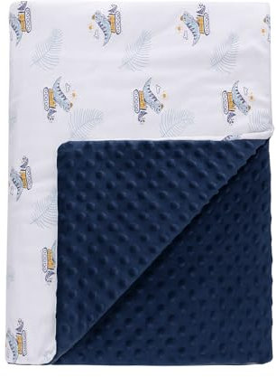 Warme Decken Winter Kinderdecke Babydecke Wohndecke Baby Kuscheldecke mit Dreilagige Baumwolle, Sofa Decken Kinderwagen Decke, Babydecke Neugeborenen Geschenke zur Geburt, 110 * 140cm Dunkelblau