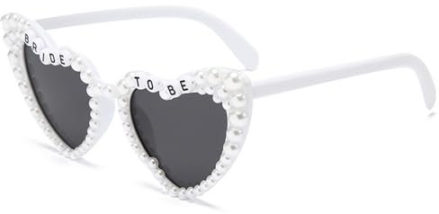 VPB Braut-Sonnenbrillen,Herz Sonnenbrille,Herzbrille Herzform Brille Heart Glasses,Bride To Be Sonnenbrille für die Junggesellenabschlussfeier,Braut Party Sonnenbrillen Accessoires