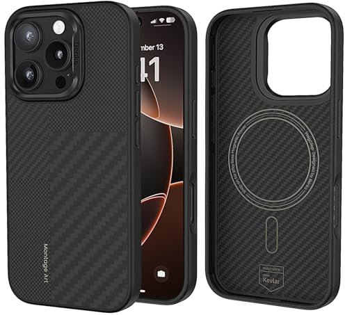 BENKS für iPhone 16 Pro Max Hülle Kompatibel mit Magsafe, Montage ArmorPro Stoßfeste Dünne Schutzhülle aus Dupont Kevlar 600D & 1500D Aramidfaser, Minimalistische Handyhülle