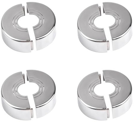 JINJUMEI 4 Piezas Cubierta de Material ABS Rosetas, Embellecedor Grifo Ducha Plateada, Embellecedor Radiador Extraíble, Rosetas Cubierta para Grifos, Radiadores