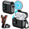 RFUNGUANGO Custodia compatibile con AirPods 4 con penna per la pulizia, clip di bloccaggio, protezione completa del corpo, funzione di supporto e compatibile con Magsafe,Nero