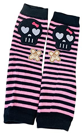 BFLKY Armärmel Gestreifte Armwärmer Armärmel Mit Daumenlöchern Totenkopf Armwärmer Armhülle Punk Armärmel