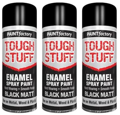 SDMAX Enamel Black Matt Spray Paint, Smooth Finish, Long-Lasting, Non-Cracking, Fast Drying, Easy To Apply, Portable And Lightweight, Interior And Exterior Use, 400ml (3PCS)