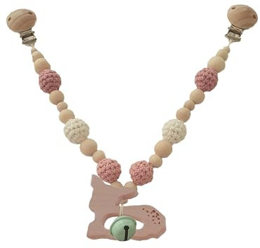 Kinderwagenkette Holz (Reh, Rosa, Weiß)