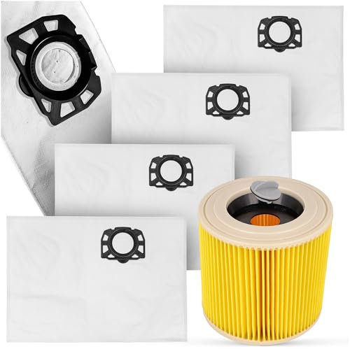 STAUBSAUGERBEUTEL FILTER 4 STÜCK KOMPATIBEL MIT KÄRCHER KFI 357 WD3 V17 V15 V19 SE 4001 WD2 PLUS Hochwertiger Ersatzbeutel Langlebig dnd Zuverlässig Ideal Für Gründliche Reinigung FILTERLUX®