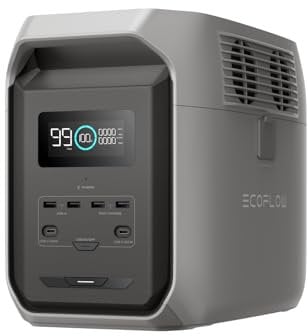 Estación de energía portátil EF ECOFLOW DELTA 3 1500, batería LiFePO4 de 1536 Wh, recarga completa en 1,5 horas, 1800 W (máximo 3600 W), generador solar para hogar, emergencia, caravanas, exterior