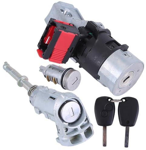 Kit de cylindre de serrure de porte de voiture avec 2 clés côté conducteur compatible pour Renault compatible pour Kangoo II Master III 806012544R
