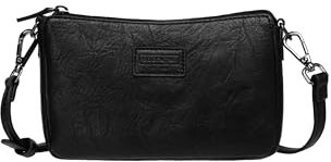 SOCCX Damen Kleine Crossbody Bag mit Label Badge Black None