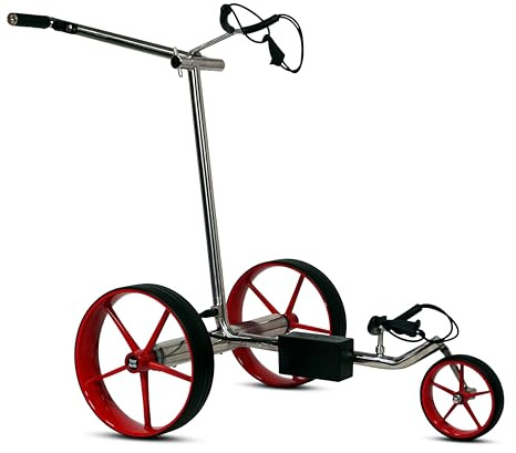 tour made HC5 Golftrolley Elektrisch aus Edelstahl I Mini-Packmaß | inkl. Rückwärtsgang & Freilauf I Lithiumakku 27-36 Loch I Bergabfahrbremse & viel Zubehör I Deutsche Markenqualität