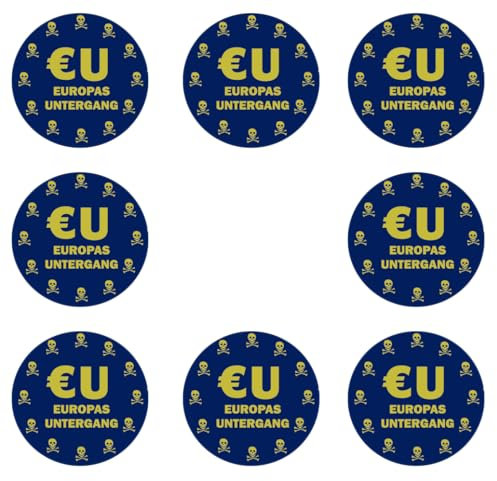 96 Stück Aufkleber 4cm rund EU Europas Untergang Europäische Union Europa Sticker Sparpack gut haftend Aktiv werden 5 cm