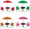 Mojawo 4tlg Kinder Campingmöbel Set Outdoor 2 x Campingstuhl Klappstuhl + Tisch + Sonnenschirm Rot, Farben:Grün