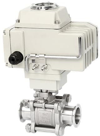 LEBMCBVTVV DN20 2-Wege-Motorkugelhahn mit hoher Plattform, Edelstahl Q911F-16P, elektrischer Kugelhahn mit Tri-Clamp-Ferrule(110VAC)