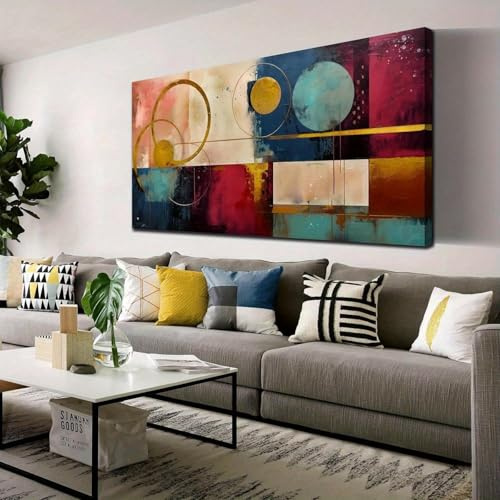 PEWFBS Grande dipinto astratto orizzontale su tela, colore scuro, quadro astratto, arte murale, soggiorno moderno, casa, ufficio, decorazione murale 90x180cm, senza cornice