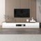 Jaxenor 180 cm TV Schrank mit 16-Farbwechselnder LED-Beleuchtung, Modern Lowboard Wohnzimmer, Hochglanz TV Board Hängend mit DREI Türen, Fernsehschrank, Weiß-Holzfarbe