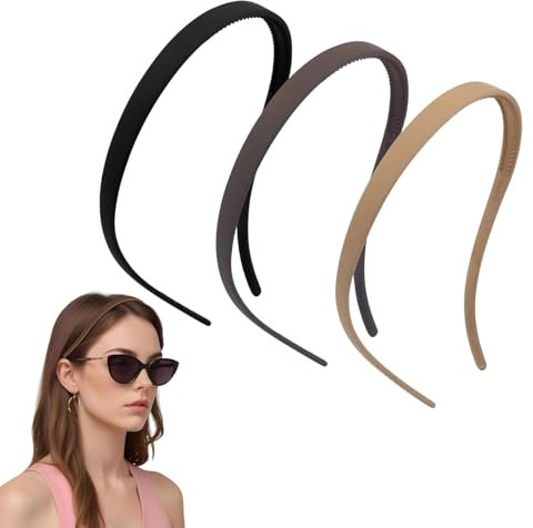 dinghaole 3 Pièces Zigzag Headband, Bande de Cheveux, Serre-tête Fin pour Femme, Finition Mate, pour Porteurs de Lunettes de Soleil, Idéal pour les Lunettes et le Quotidien, Multicolore