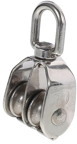 Amosfun Doppelrolle Aus Edelstahl Flaschenzugrolle Für Seile Oder Kabel Heberolle Für Innen Und Außenbereich Robuste Doppelrolle Mit Glatten Für Ungehinderten Seildurchlauf