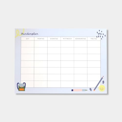 Odernichtoderdoch Stundenplan A4 Schulkind - beidseitig bedruckter Planer für die Schule, liebevolle Illustrationen, festes Papier, Schulstart
