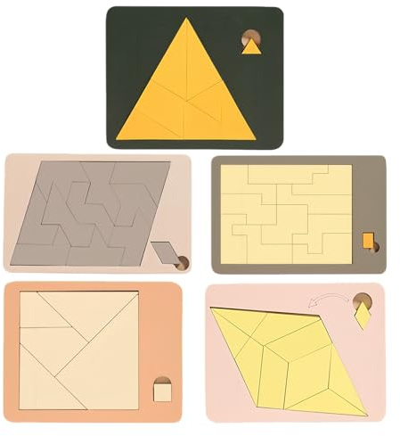 Holz Puzzle - Verschwindendes Quadrat Knobelspiel | Unregelmäßige Formen Tangram Puzzle Für Kinder Und Erwachsene | Pädagogisches Spielzeug Für Klassenzimmer, Büro Und Familien Spiele