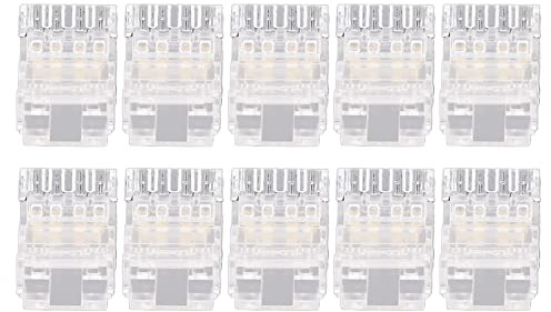 ZLXCAOB 10 pièces COB LED bande à fil connecteur 4Pin 10mm Transparent sans soudure adaptateur LED connecteurs pour le bureau de l'école à domicile