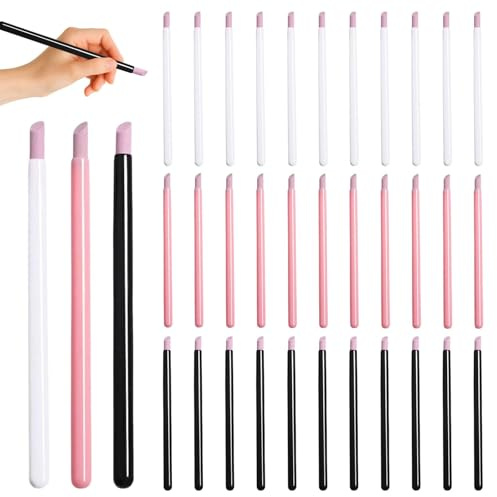 36 PCS Stylo Repousse Cuticule Stylo Cuticules Ongles Élimine en Toute Sécurité Les Cellules Mortes Convient pour Les Manucures Pédicures Et Extensions D'ongles Noir Blanc Et Rose