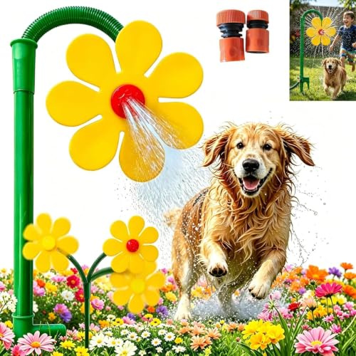 Daisy Sprinkler,Wassersprinkler Outdoor,360° Tanzende Crazy Daisy Rasensprenger,Sprinkler Spiele für Gartenspielzeug Garten Draußen Hochdruckpistole für Gartenschlauch
