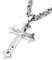 Herren Edelstahl Halskette Kreuz Anhänger silber gold schwarz + 60cm Königskette Männer Geschenk (Silber)