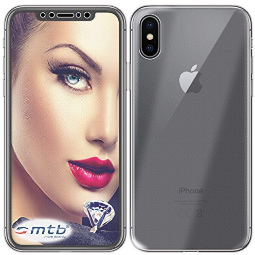 mtb more energy® TPU Schutz-Hülle Twin (Vorder- und Rückseite) für Apple iPhone XS, iPhone X (5.8'') - 360 Grad Rundumschutz