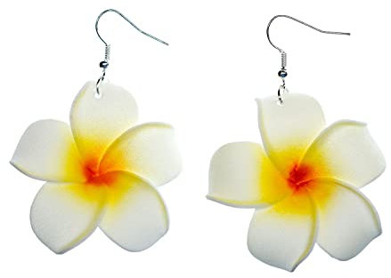 Miniblings Frangipani Ohrringe Miniblings Hänger Blume Lilie Hawaii Plumeria Surfing Stoff
