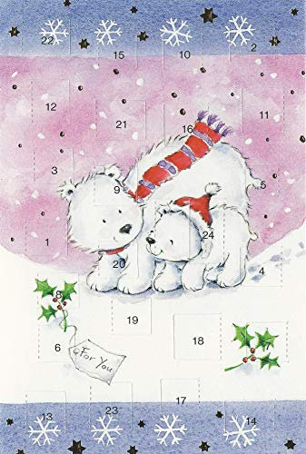 Unbekannt Adventskalenderkarten 5er Set Nostalgie Weihnachtsgrußkarten Goldprägung Kunstkarte Doppelkarte Lustige Weihnachtskarte Adventszeit