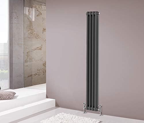 NRG 1800 x 200mm Traditional 2 Column Radiators Vertical Central Heating Cast Iron Rads for Bathroom Living Room and Kitchen