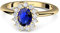 Verlobungsring blauer Stein Zirkonia von AMOONIC mit Zirkonia blau wie Saphir Gold (Silber 925 hochwertig vergoldet) wie Kate Middleton +LUXUSETUI Gold-Ring FF587VGGGSAFAZIFA52