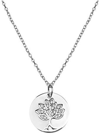 Sofia Milani - Women's Necklace 925 Silver - with Zirconia Stones - Tree of Life Pendant - 50230