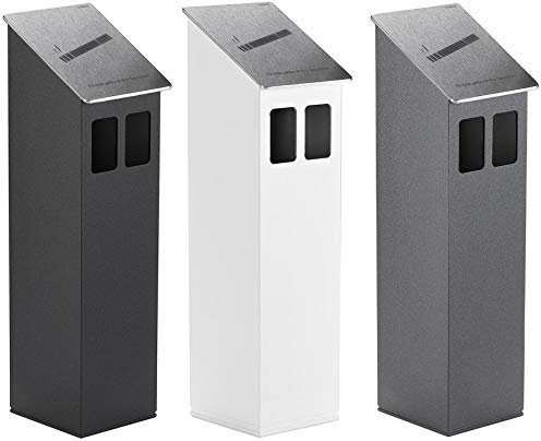 HISKA Wandaschenbecher Aluminium Wandmontage Quadratisch Weiß