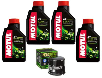 Tecneco 4 L Huile Motul 5100 10W40 Filtre à huile H Onda Hornet 600 2000 2001 2002