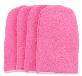 Beaupretty 2 Paar Paraffinhandschuhe Frottierhandschuhe Wachspflege Isolierte Handschuhe Baumwollhandschuhe für Paraffinbad (Pink)