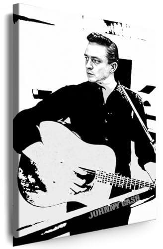 Myartstyle - Bilder Johnny Cach Band 60 x 40 cm Leinwandbild XXL - Wandbild 1 Teilig - Gerahmter Kunstdruck Musik w-s-2023-169