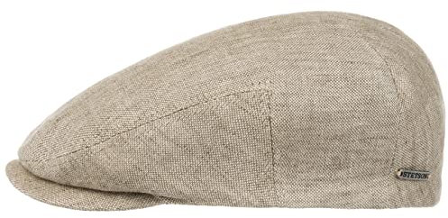 Stetson Just Linen Flatcap Damen Herren Made in EU 100% Leinen Baumwolle gefüttert Frühling Sommer beige 59 cm