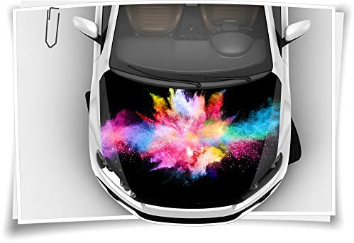 Medianlux Motorhaube Auto-Aufkleber Pulver Explosion Regenbogen Bunt Schwarz Steinschlag-Schutz-Folie Airbrush Tuning Car-Wrapping Luftkanalfolie Digitaldruck Folierung am1a4179