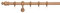 ondeco Gardinenstange Holz 28mm 1-lauf Komplettgarnitur Vorhangstange Buche 160 cm