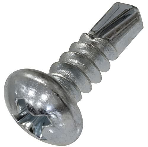 AERZETIX - C44718 - lot de 100 Vis à tôle autoperceuse - à tête cylindrique bombée - Ø4.2x13mm - DIN 7504 N - en acier zingué - à empreinte ph cruciforme - couleur : argent