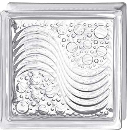Verre brique transparent Surf 19 x 19 x 8 - 6 pièces